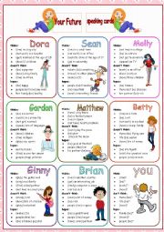 English Worksheet: Your Future Speaking Cards