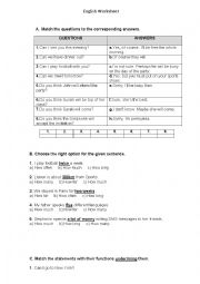 English Worksheet: English worksheet