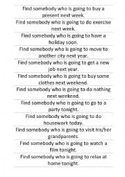 English Worksheet: Find somebody who
