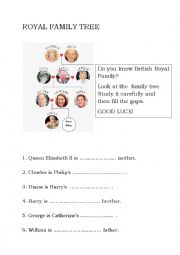 English Worksheet: The royal family