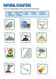 English Worksheet: Natural disasters introduction