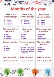 English Worksheet: Month of the year - Multiple Choice