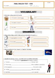 FINAL ENGLISH TEST KIDS