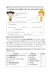 English Worksheet: end of term exam 1/ 7th form