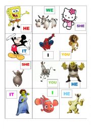 English Worksheet: TO BE with cartoon characters