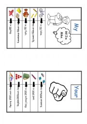 English Worksheet: My / Your