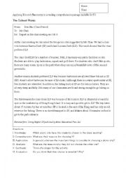 English Worksheet: Reading Comprehension Exercise