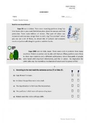 English Worksheet: Simple Past - Test