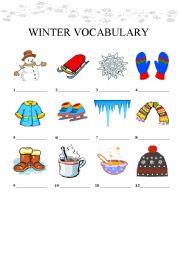 English Worksheet: winter