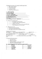 English Worksheet: basic exam of english grammar