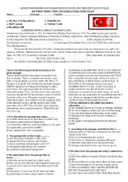 English Worksheet: 12th grade reading exam