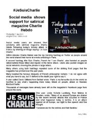 English Worksheet: JE SUIS CHARLIE