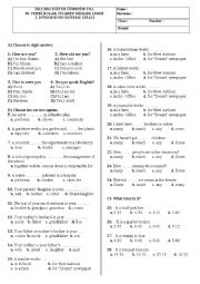 Placement test for Anatolan High Schools