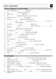 English Worksheet: Present simple - Present Continuous - Past simple