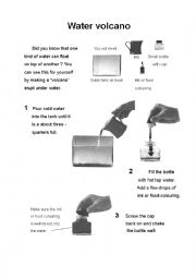 English Worksheet: science-Water volcano