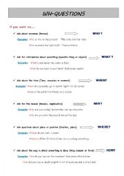 English Worksheet: Wh questions