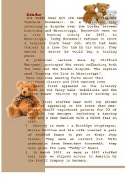 English Worksheet: Teddy bear