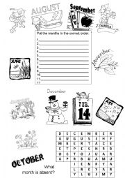 English Worksheet: Months of the year