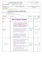 English Worksheet: Lesson plan
