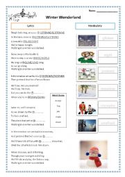 English Worksheet: Winter Wonderland-song