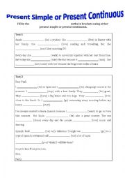 English Worksheet: Present Simple and Present Continuous text exercises