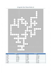 Irregular Past Tense Verbs Crossword