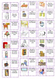 English Worksheet: preposition dominoes
