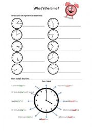 English Worksheet: Whats the time?