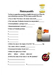 English Worksheet: Mission possible