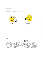 English Worksheet: Food Like / Dislike