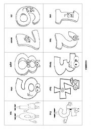 English Worksheet: NUMBERS (COLOUR CUT AND PASTE)