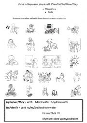 English Worksheet: present simple verbs