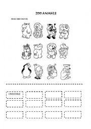 English Worksheet: zoo animals