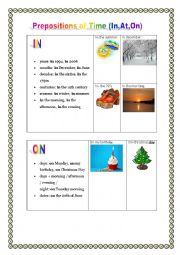 English Worksheet: Preposition of time