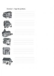 English Worksheet: Whats in the town?
