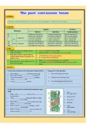 English Worksheet: The past continuous tense