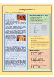 English Worksheet: Reading comprehension