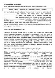 English Worksheet: mied term exam 2 