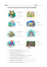 English Worksheet: CITY PLACES