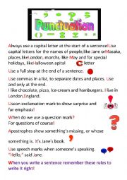 English Worksheet: Punctuation poster