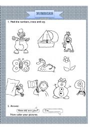 English Worksheet: NUMBERS