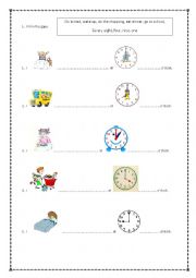 English Worksheet: Daily Routine