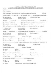 English Worksheet: UNIVERSITY ENTRENCE EXAM PREPARATION TEST 2  FOR THE 12TH GRADERS