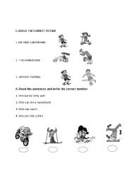 English Worksheet: can