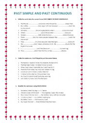 English Worksheet: PAST SIMPLE AND PAST CONTINUOUS