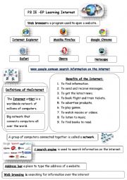 English Worksheet: Learning about internet