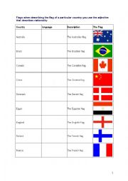 English Worksheet: flag