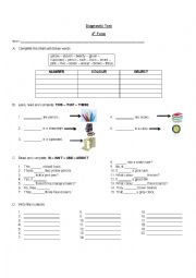 English Worksheet: Diagnostic Test Junior