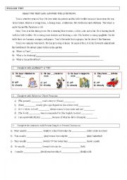 English Worksheet: text and exam
