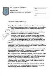 English Worksheet: Reading Comprhension - Super Heroes